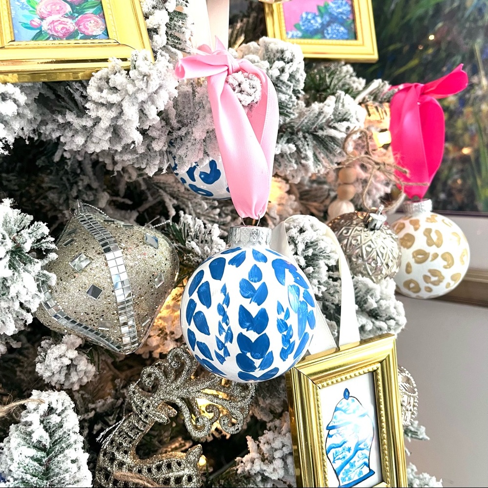 Blue White Ornament